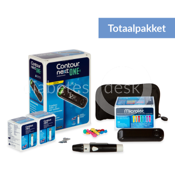 Ascensia Contour Next One totaalpakket incl 60 teststrips & 110 microlet lancetten