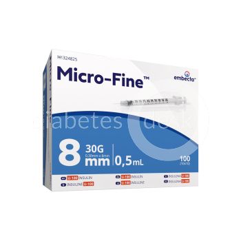 Micro-Fine u-100 insulinespuiten 0,5ml 8mm 30G 100 stuks