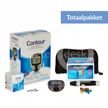 Ascensia Contour totaalpakket incl 55 teststrips & 105 microlet lancetten