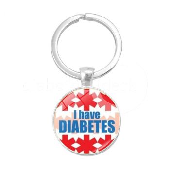 Diabetes awareness sleutelhanger met opschrift "I have DIABETES"