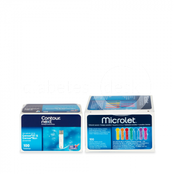 Ascensia Contour Next 100 strips + Microlet 100 lancetten