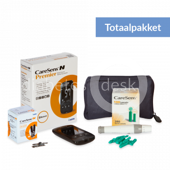 CareSens N Premier totaalpakket met 60 teststrips & 110 lancetten