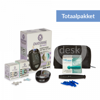 Diatesse XPER Ketonen meter totaalpakket incl 10 ketonenstrips en 50 glucose teststrips