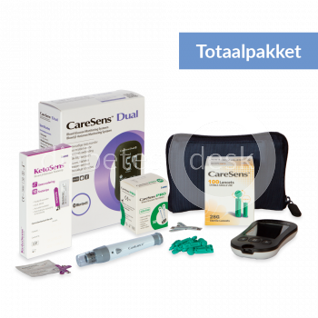 CareSens Dual totaalpakket incl 10 ketonenstrips en 60 glucosestrips