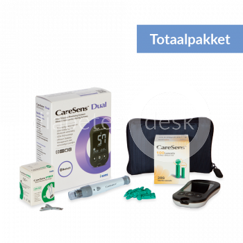 CareSens Dual totaalpakket met 60 glucose teststrips & 110 lancetten