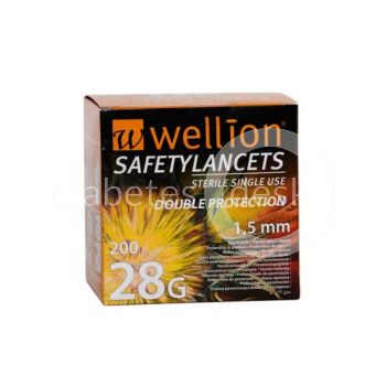 Wellion Safety lancetten 28g 1,5mm