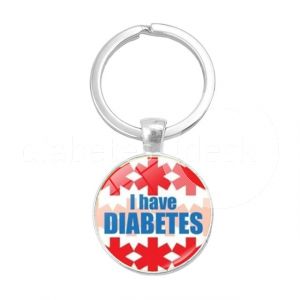 Diabetes awareness sleutelhanger met opschrift "I have DIABETES"