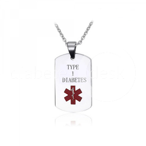 Awareness ketting met opschrift 'Type 1 Diabetes'