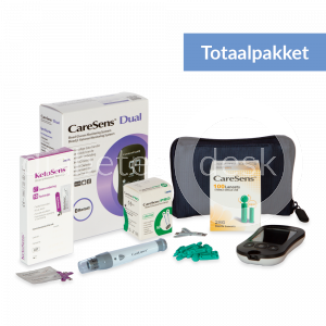 CareSens Dual totaalpakket incl 10 ketonenstrips en 60 glucosestrips