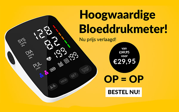 Hoogwaardige bovenarm bloeddrukmeter met groot scherm, betrouwbaar en snel!